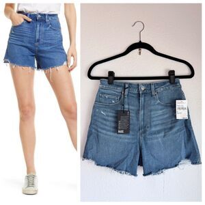NWT PAIGE Denim Dani High Rise A-Line Shorts in Riona Deconstructed Wash Size 27
